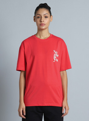 Cult Printed Women Round Neck Red T-Shirt