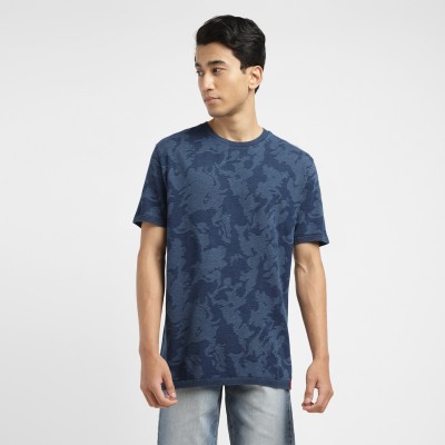 LEVI'S Self Design Men Crew Neck Blue T-Shirt