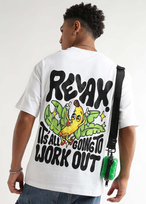 Zelixwear Graphic Print Couple Round Neck White T-Shirt