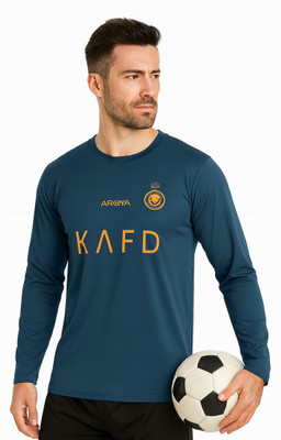 DOSTITCH Printed Men Round Neck Blue T-Shirt