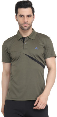 efito Colorblock Men Polo Neck Green T-Shirt