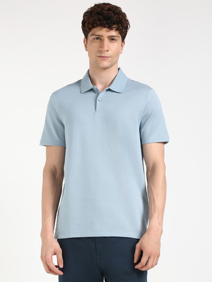Calvin Klein Jeans Solid Men Polo Neck Blue T-Shirt