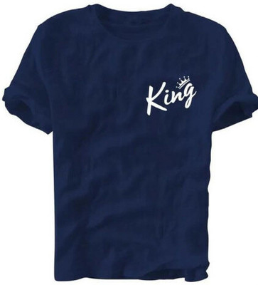 Dineshfeshion Typography Men Round Neck Blue T-Shirt