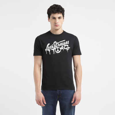 LEVI'S Graphic Print Men Crew Neck Black T-Shirt
