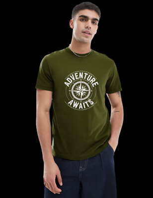 RAN ELEVEN COMPANY Graphic Print Men Round Neck Dark Blue T-Shirt