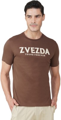 Zvezda Printed Men Round Neck Brown T-Shirt