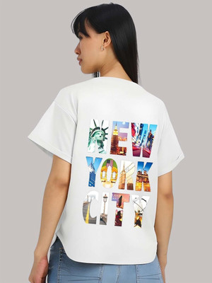 SZN Graphic Print Women Round Neck White T-Shirt