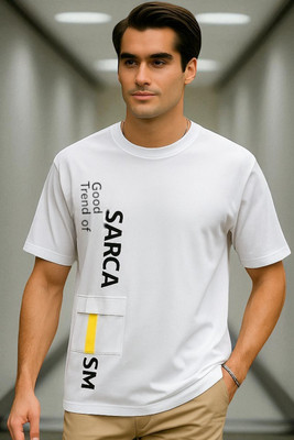 Autna Printed Men Round Neck White T-Shirt