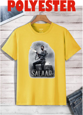 Tee Gallery Printed, Typography Men Round Neck Grey, Yellow T-Shirt
