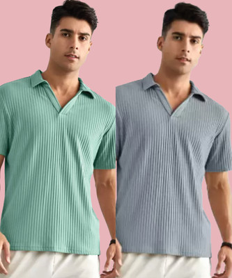 METRONAUT Self Design Men Polo Neck Multicolor T-Shirt