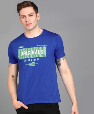 Urbano Fashion Typography Men Round Neck Blue T-Shirt