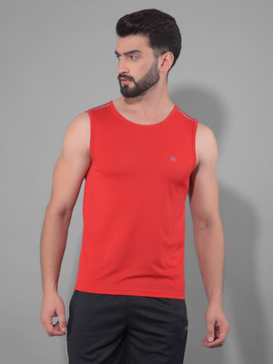 Force NXT Solid Men Round Neck Red T-Shirt