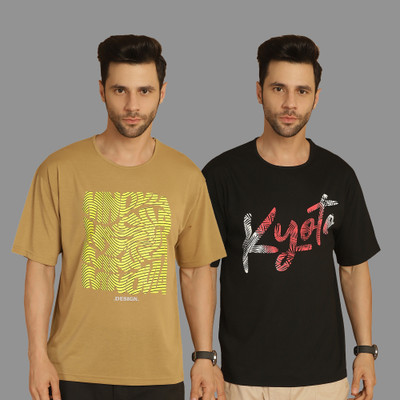 MACK JONNEY Printed Men Round Neck Multicolor T-Shirt