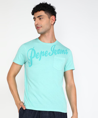 Pepe Jeans Printed Men Crew Neck Green T-Shirt