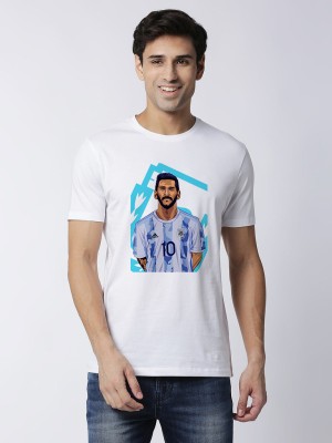 WOLDER Printed Men Round Neck White T-Shirt