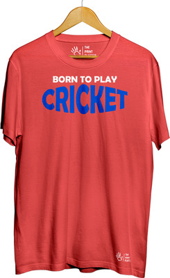 THE PRINT PLATTER Typography Men Round Neck Red T-Shirt