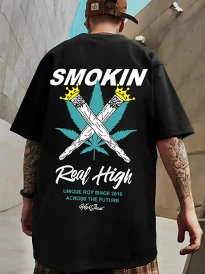FUNKY TEES Graphic Print Men Round Neck Black T-Shirt