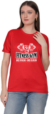 neeraj internationals Graphic Print Women Round Neck Red T-Shirt