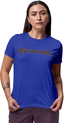Fighterhero Printed Women Round Neck Blue T-Shirt