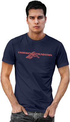 Fighterhero Printed Men Round Neck Navy Blue T-Shirt