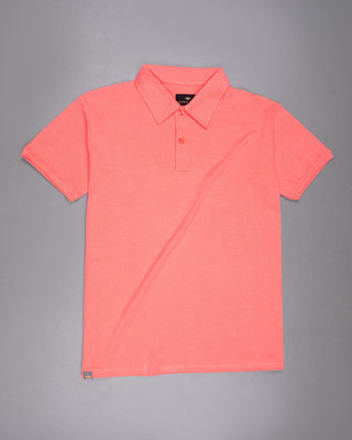 french crown Printed Men Polo Neck Orange T-Shirt