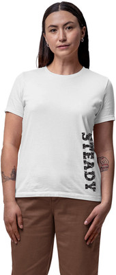 Fighterhero Printed Women Round Neck White T-Shirt