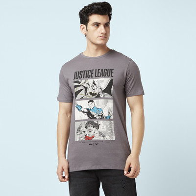 SF Jeans by Pantaloons Typography, Graphic Print Men Round Neck Grey T-Shirt