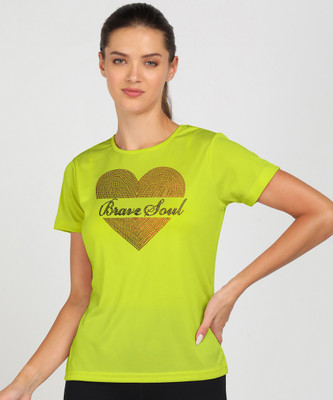SHASHVI Printed Women Round Neck Light Green T-Shirt