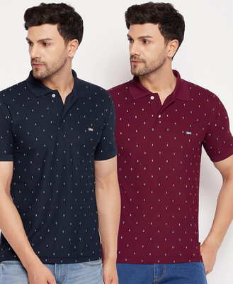 First Krush Printed Men Polo Neck Multicolor T-Shirt