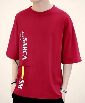 FASHIUM Printed Men Round Neck Red T-Shirt