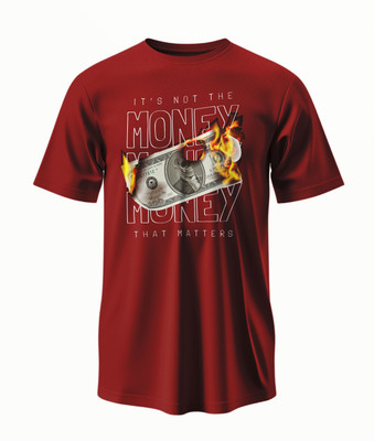 shamigraphics Solid, Graphic Print Men Round Neck Maroon T-Shirt