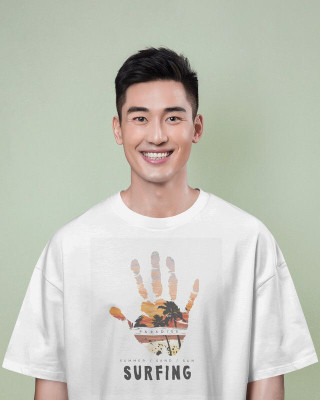 Mammoth Streetwears Printed Men Round Neck White T-Shirt