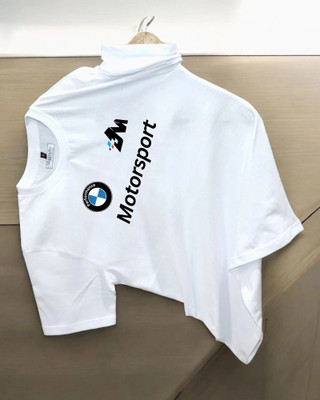 DRIPTHREAD Colorblock Men Round Neck White T-Shirt