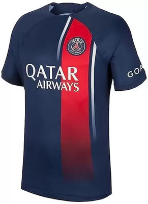 teky Printed Men Round Neck Navy Blue, Red T-Shirt