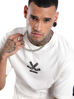 WROGN Printed Men Round Neck White T-Shirt