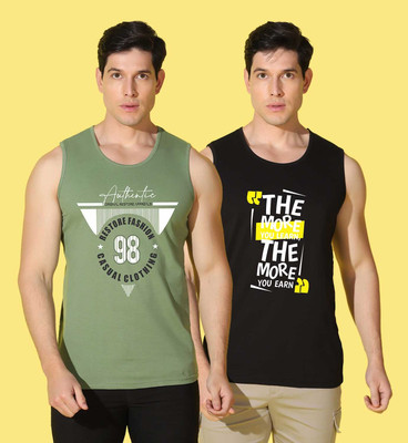WOOSTRO Graphic Print Men Scoop Neck Multicolor T-Shirt
