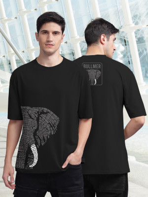 Bullmer Printed Men Round Neck Black T-Shirt