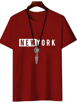 Dineshfeshion Typography Men Round Neck Red T-Shirt