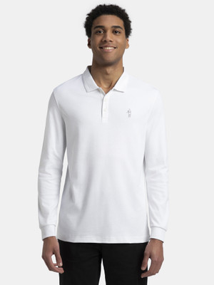 JOCKEY Solid Men Polo Neck White T-Shirt