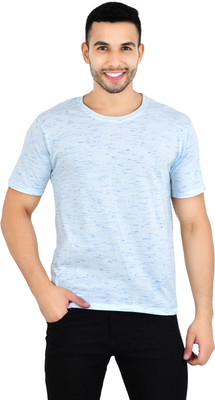 KEOTI Solid Men Round Neck Light Blue T-Shirt