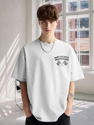 Pronk Printed Men Round Neck White T-Shirt