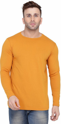 Trendfull Printed Men Round Neck Yellow T-Shirt