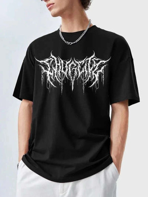 SIXTEENLINES Printed Men Round Neck Black T-Shirt