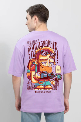 Clickwell Trend Printed, Typography Men Round Neck Purple T-Shirt
