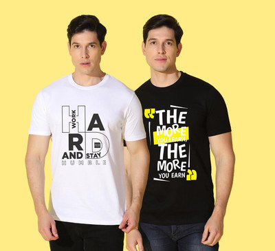 WOOSTRO Typography Men Round Neck Multicolor T-Shirt
