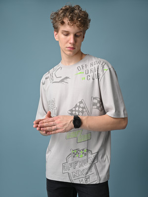 KILLER Printed Men Round Neck Beige T-Shirt