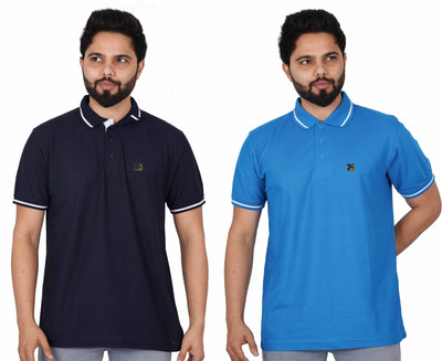 La Milano Solid Men Polo Neck Multicolor T-Shirt