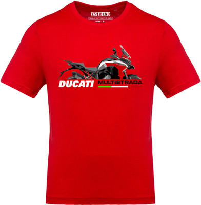 FastB Typography Men Round Neck Red T-Shirt