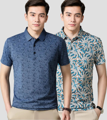Belive in Yourself Printed Men Polo Neck Multicolor T-Shirt