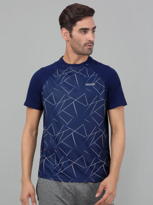 CANTABIL Printed Men Round Neck Navy Blue T-Shirt